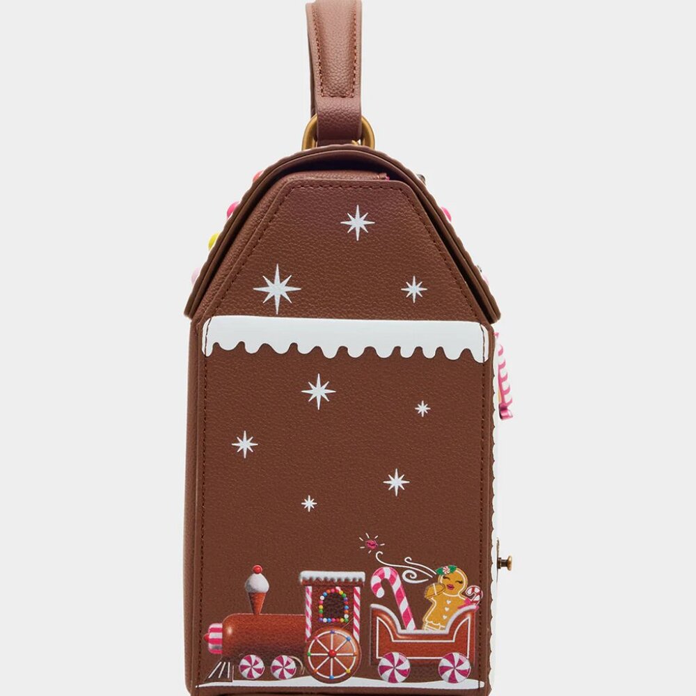 Betsey Johnson Kitsch Baking Spirits Bright Light Up Gingerbread House Crossbody - Picture 6 of 14